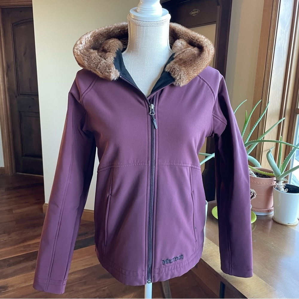 Marmot Plum Softshell Jacket with Faux Fur Hood